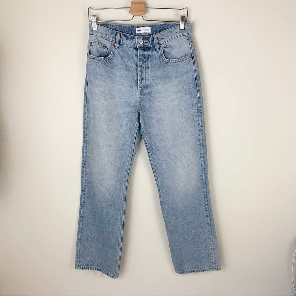 ZARA straight leg high rise jeans 30” inseam
